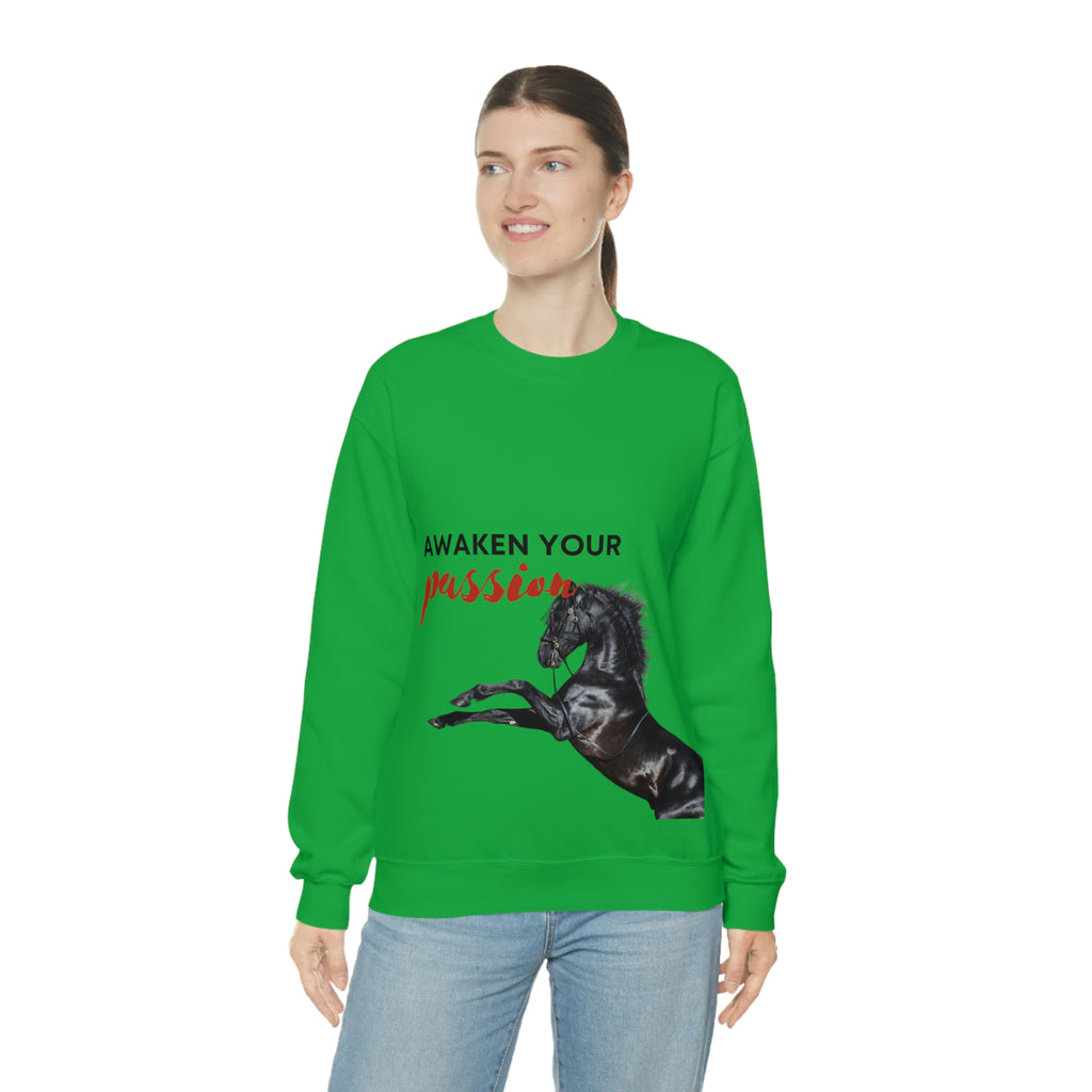 Awaken Your Passion Horse POD Unisex Heavy Blend Crewneck Sweatshirt