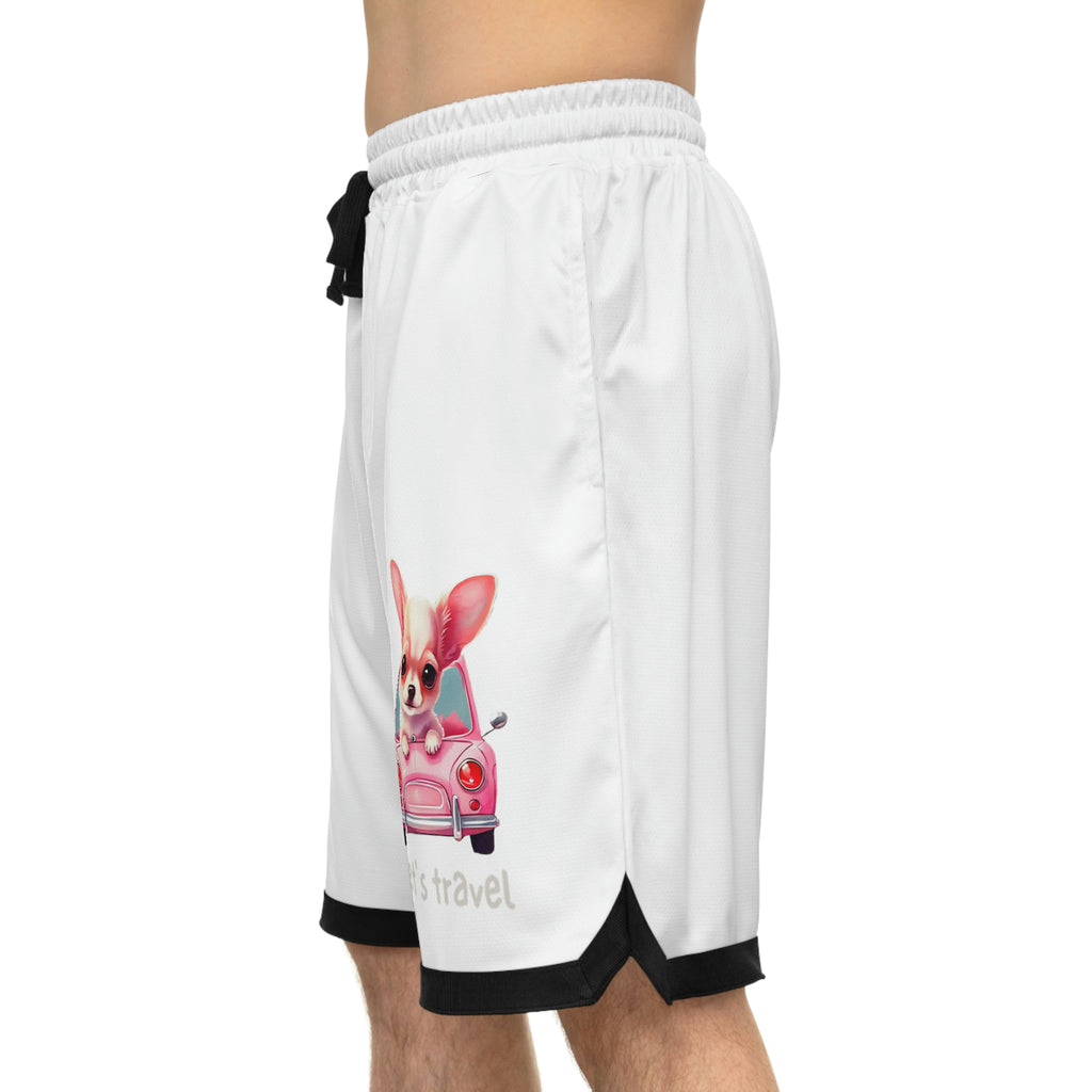 Let’s Travel Dog POD Basketball Rib Shorts (AOP)