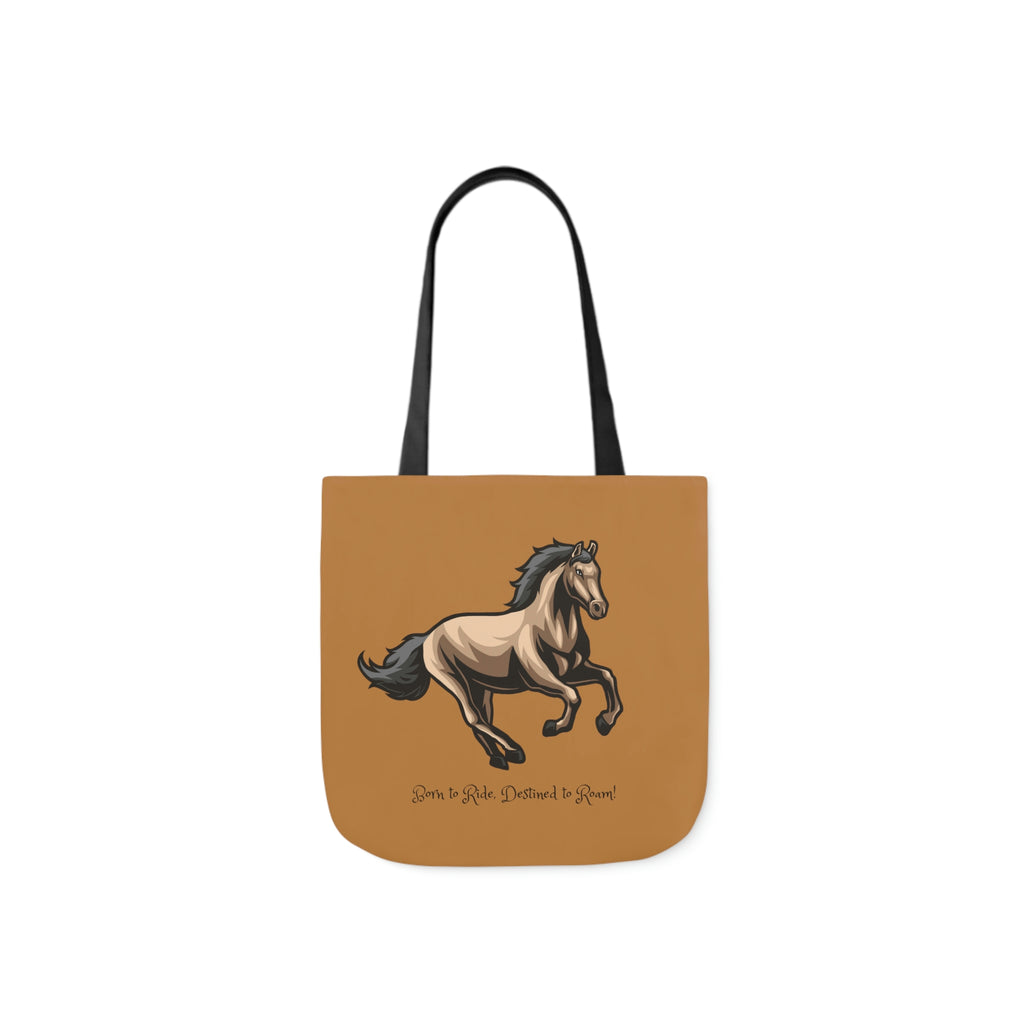 Born to Ride Horse POD Polyester Canvas Tote Bag (AOP)