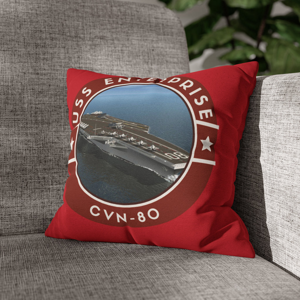 USS Enterprise CNV-80 United States Ships POD Spun Polyester Square Pillow Case