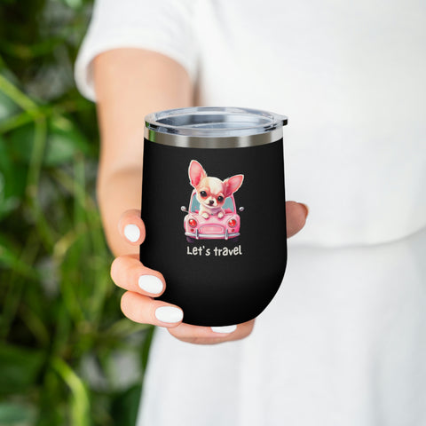 Let's Travel Dog POD 12oz Insulated Wine Tumbler