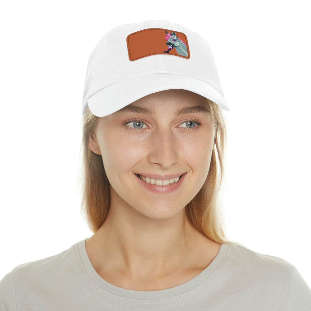 Make-up Horse POD Dad Hat with Leather Patch (Rectangle)