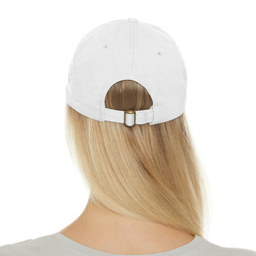 Happy Cat POD Dad Hat with Leather Patch (Rectangle)