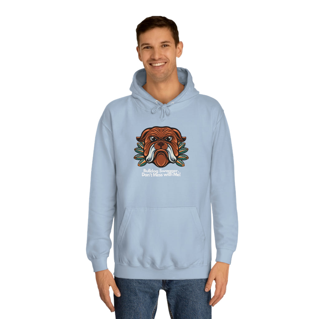 Bulldog Swagger Dog POD Unisex College Hoodie