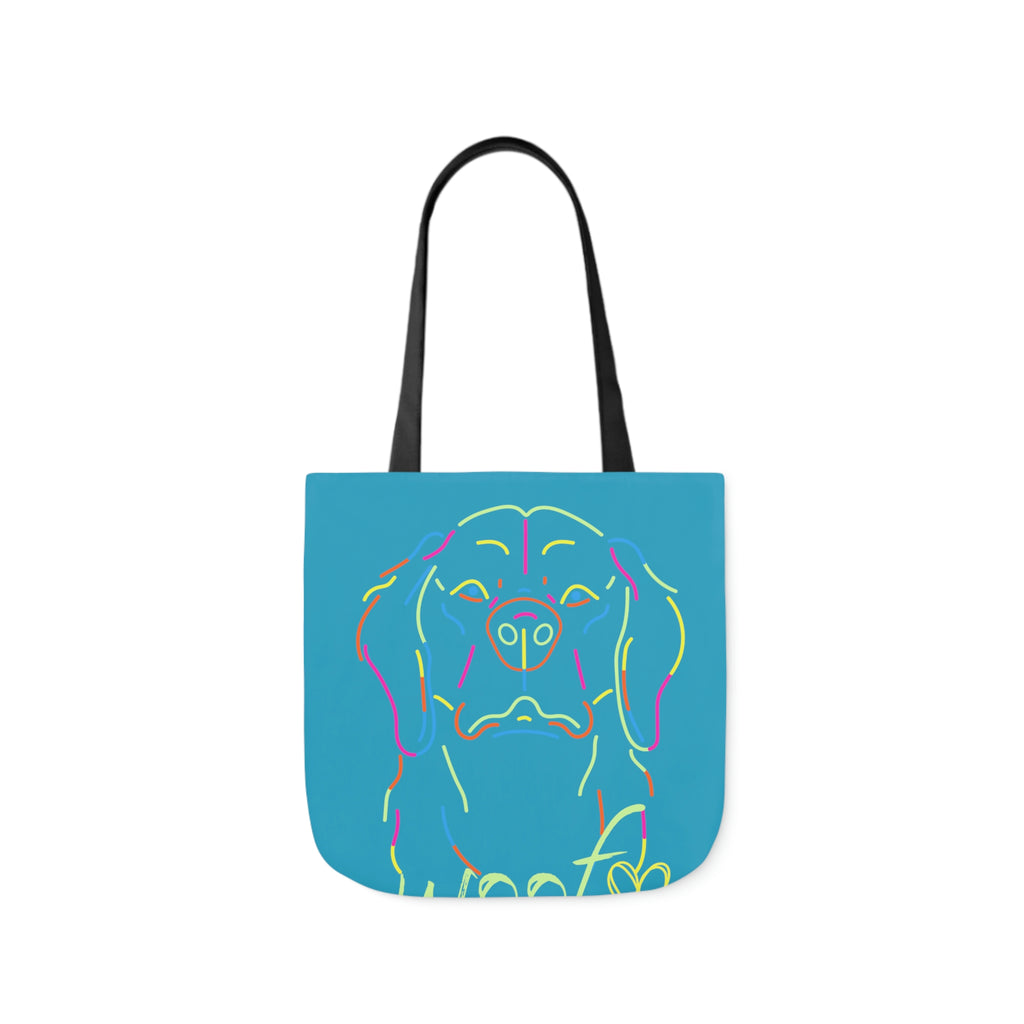 Neon Dog POD Polyester Canvas Tote Bag (AOP)