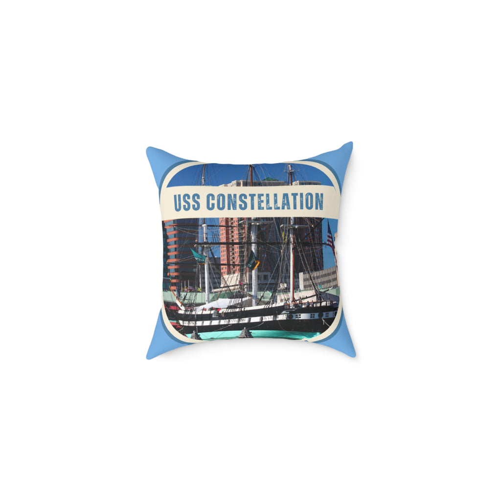 USS Constellation United States Ships POD Spun Polyester Pillow