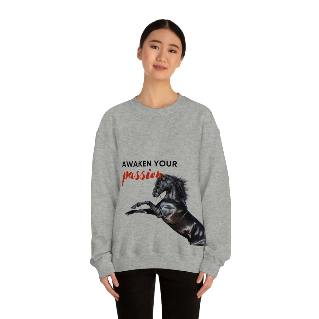 Awaken Your Passion Horse POD Unisex Heavy Blend Crewneck Sweatshirt