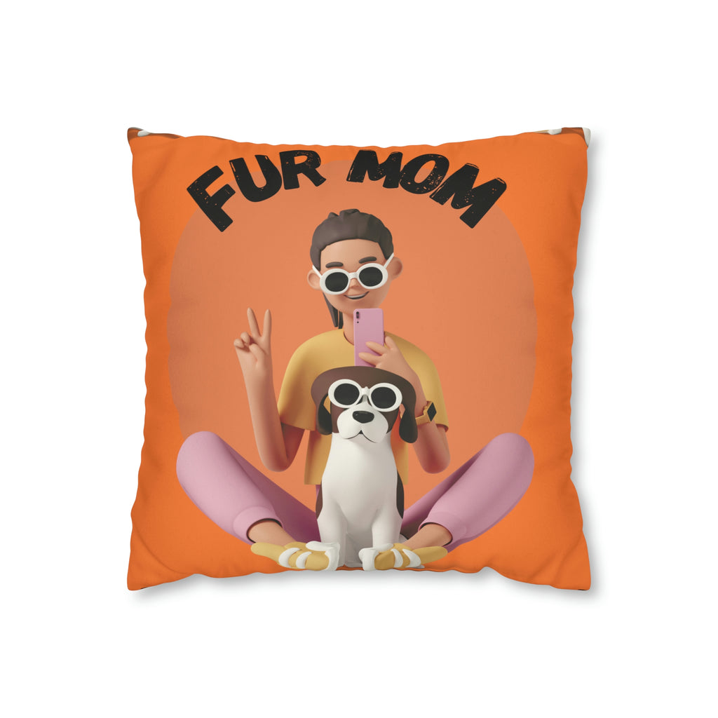 Fur Mom POD Faux Suede Square Pillow Case