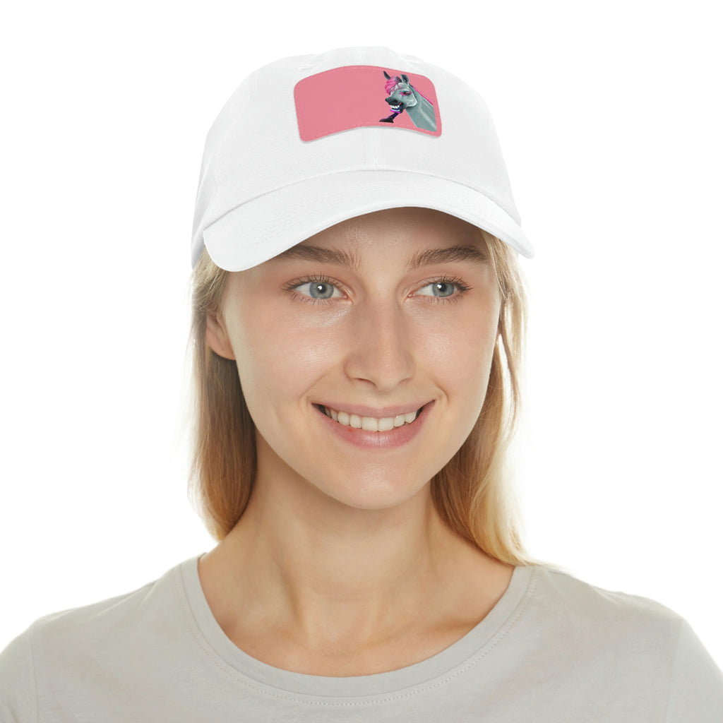 Make-up Horse POD Dad Hat with Leather Patch (Rectangle)