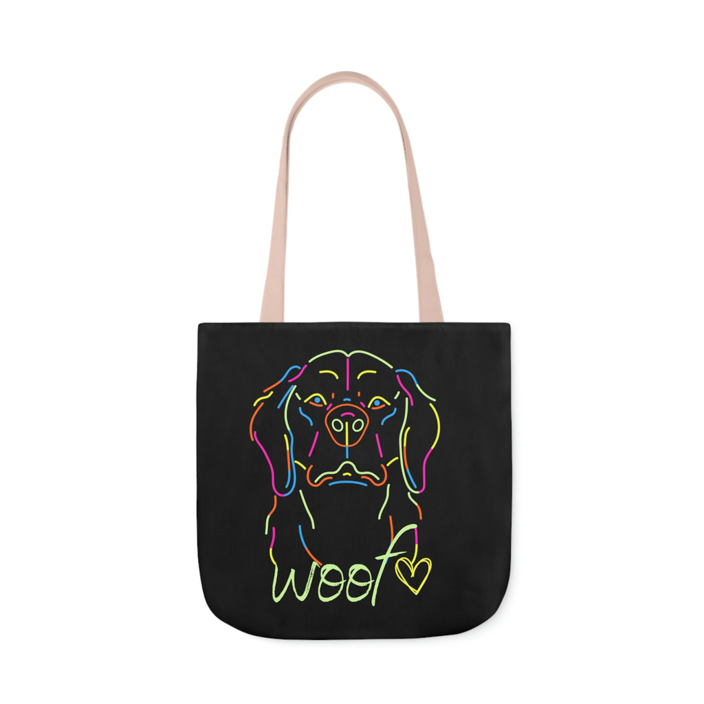Neon Dog Polyester Canvas Tote Bag POD