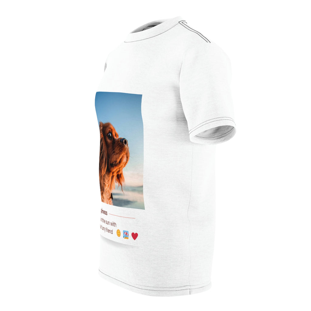 Fun in the sun with your furry friend Dog POD Unisex Cut & Sew Tee (AOP)