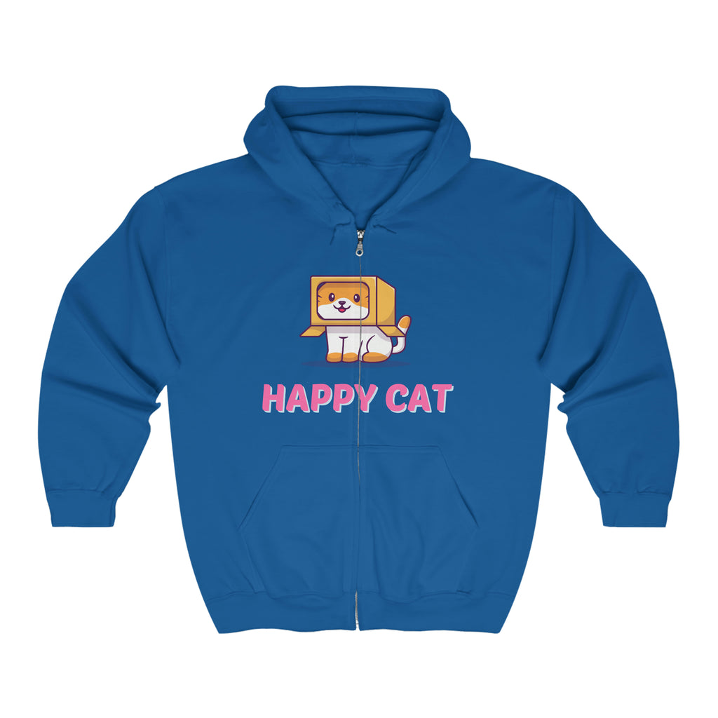 Happy Cat POD Unisex Heavy Blend Full Zip Hooded Sweatshirt