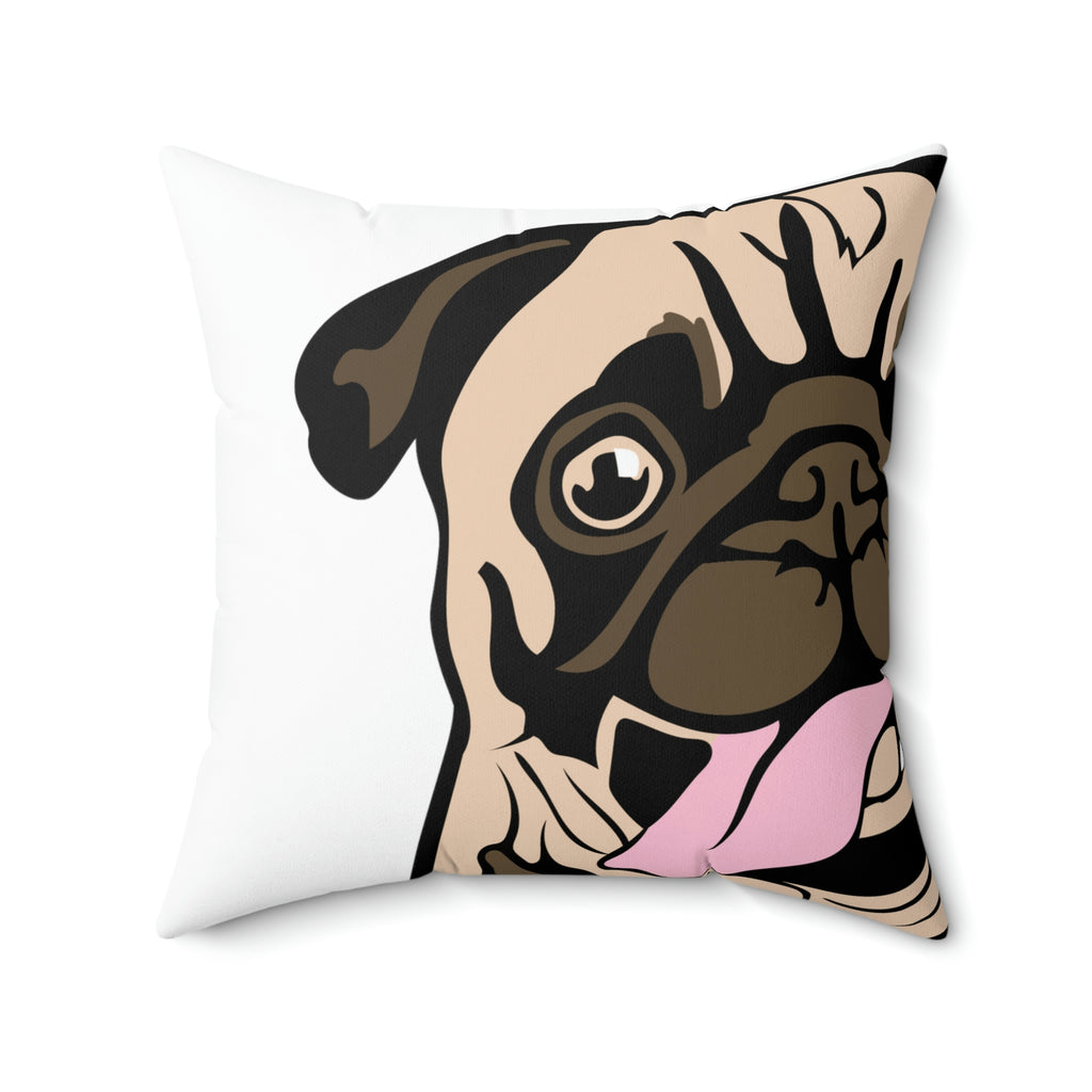 Pug Therapist POD Faux Suede Square Pillow