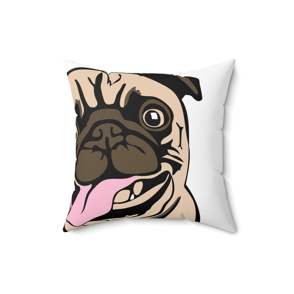 Pug Therapist POD Faux Suede Square Pillow