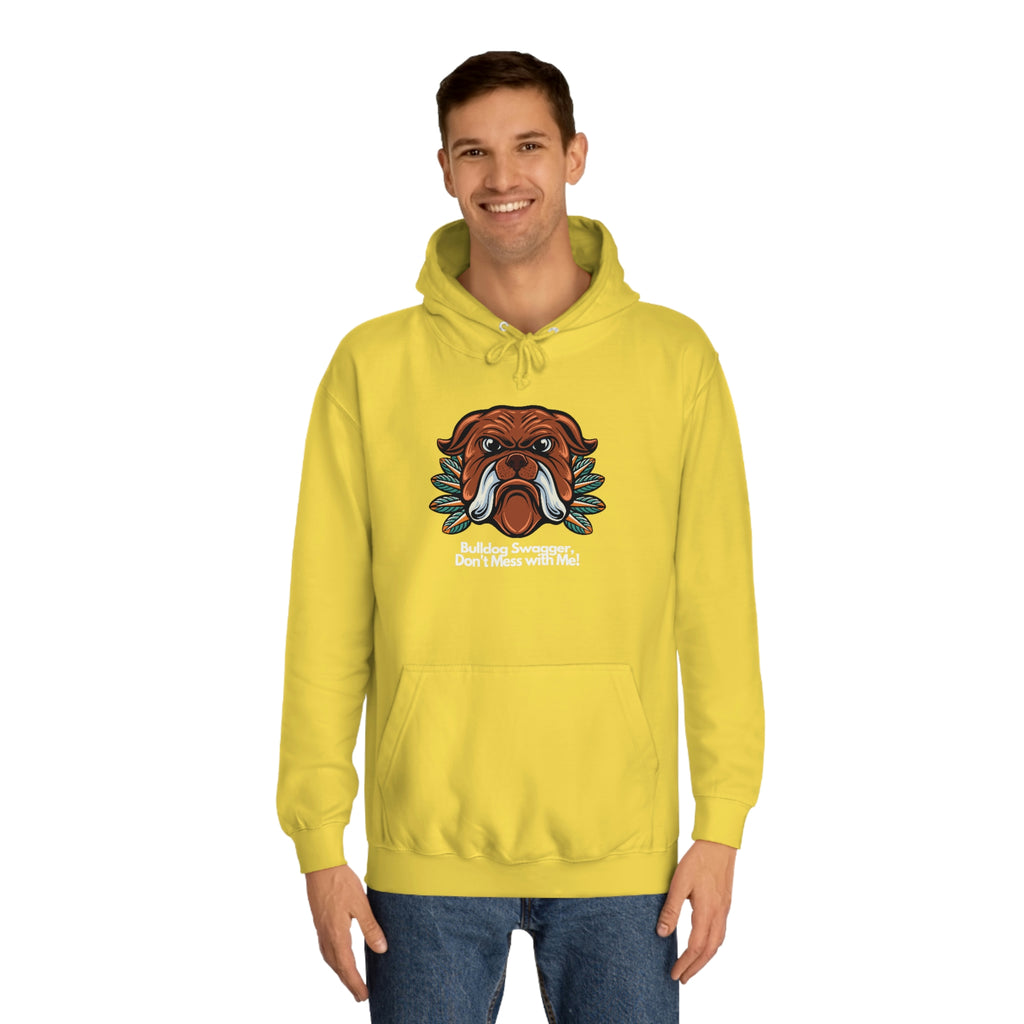 Bulldog Swagger Dog POD Unisex College Hoodie