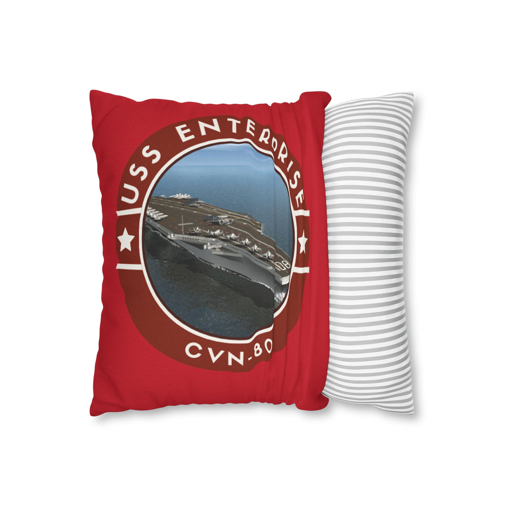 USS Enterprise CNV-80 United States Ships POD Spun Polyester Square Pillow Case