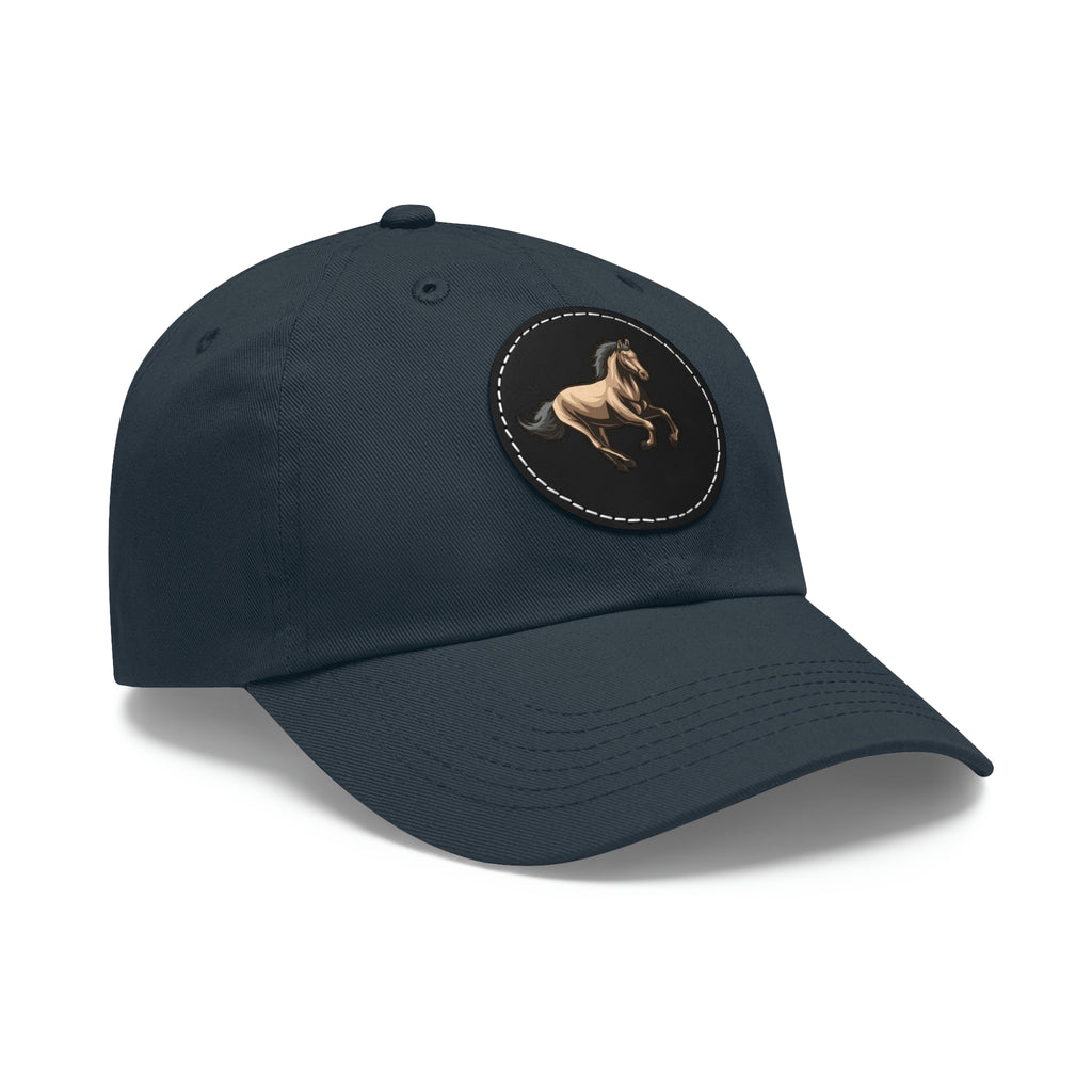 Born to Ride Horse POD Dad Hat with Leather Patch (Round)