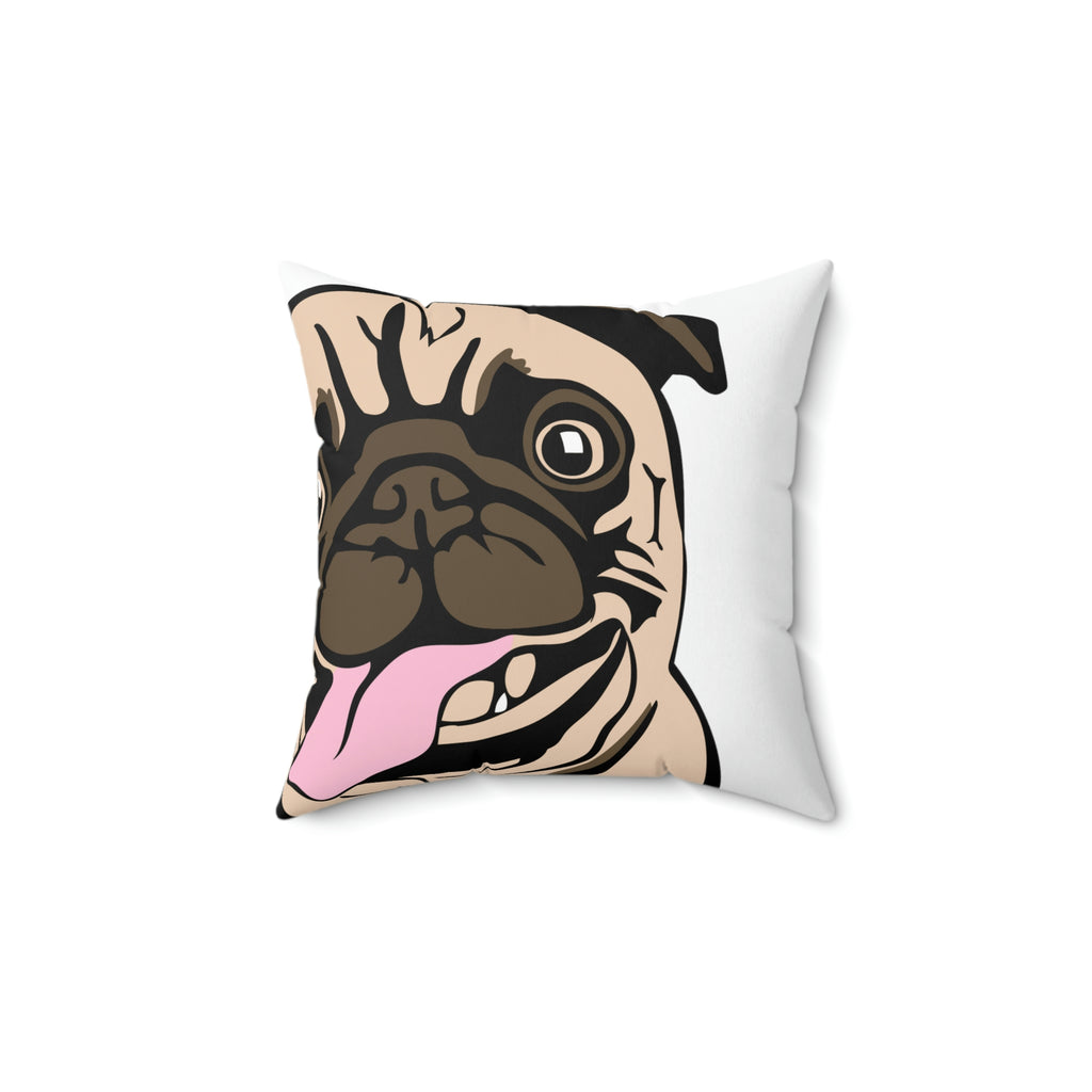 Pug Therapist POD Faux Suede Square Pillow