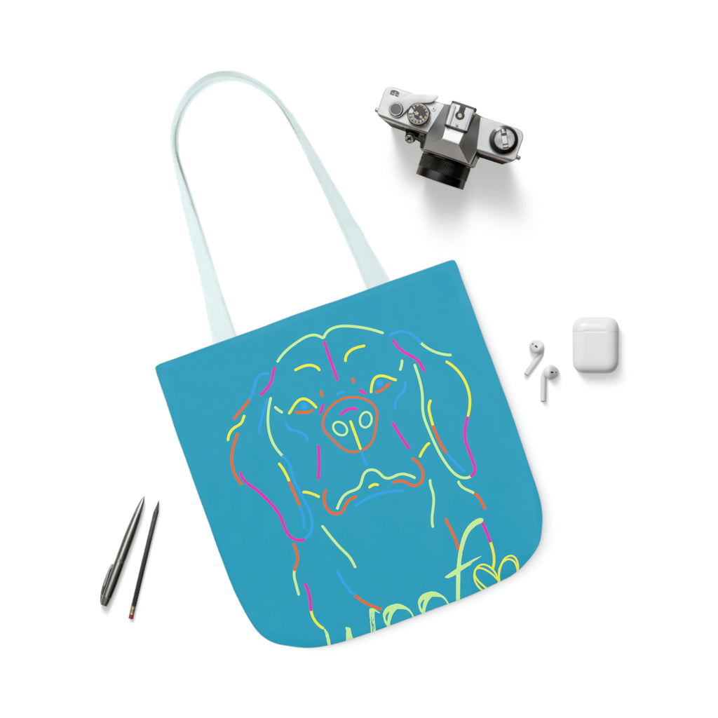 Neon Dog POD Polyester Canvas Tote Bag (AOP)