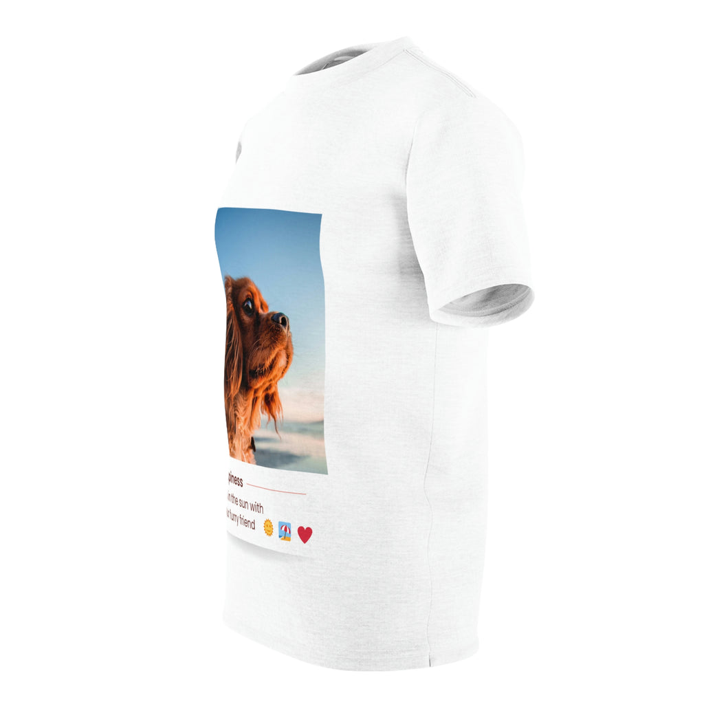 Fun in the sun with your furry friend Dog POD Unisex Cut & Sew Tee (AOP)