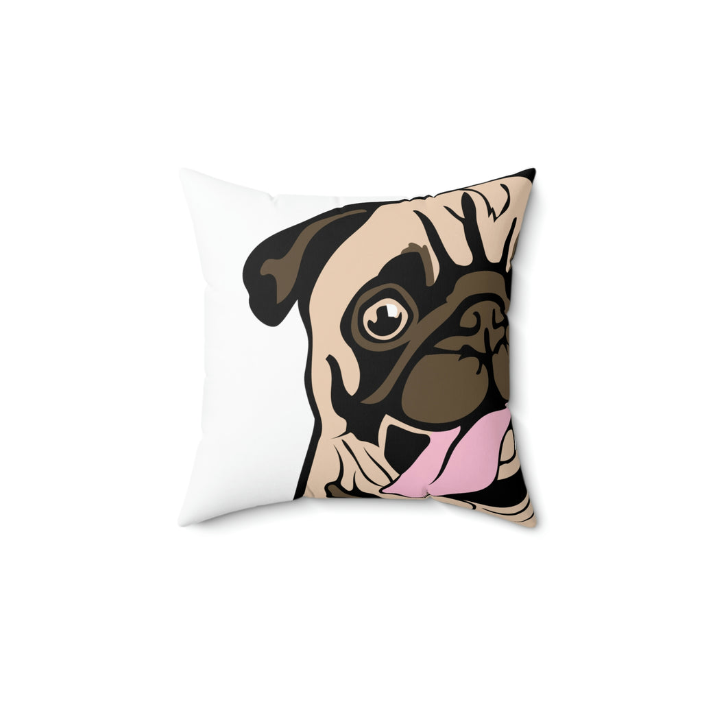 Pug Therapist POD Faux Suede Square Pillow