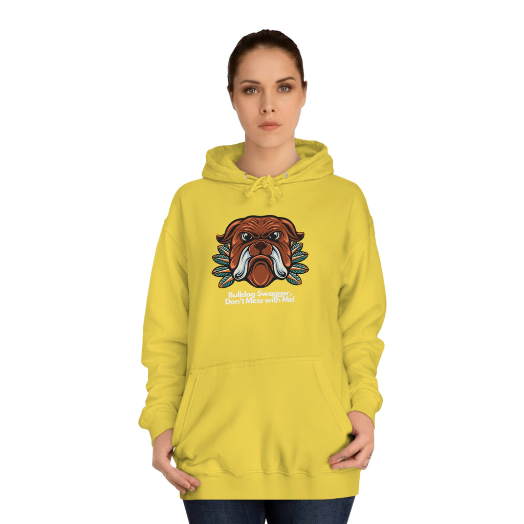 Bulldog Swagger Dog POD Unisex College Hoodie