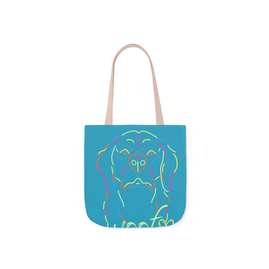 Neon Dog POD Polyester Canvas Tote Bag (AOP)