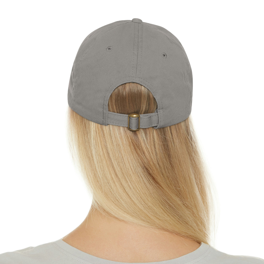 Happy Cat POD Dad Hat with Leather Patch (Rectangle)