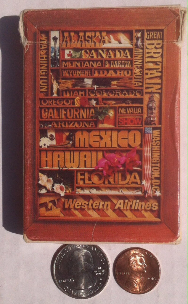 Vintage set of Western Airlines Playing Cards, Poker Cards, Gambling Cards, Airplane, Vintage Gifts, Vintage Advertising, 7 Card Stud
