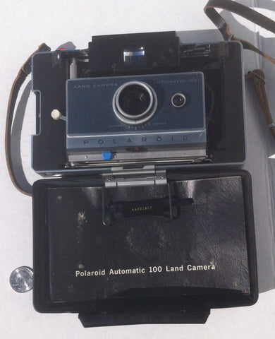 Vintage Polaroid Automatic 100 Land Camera, Manual, Case, Nice Shelf Display, Classic Photo, 1960s, Auto Camera, Collectible