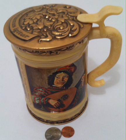 Vintage Metal Stein Made in West Germany gaudeamus igitur, German Tin Stein, Shelf Display, Collectible, German Beer Stein, Tin Stein