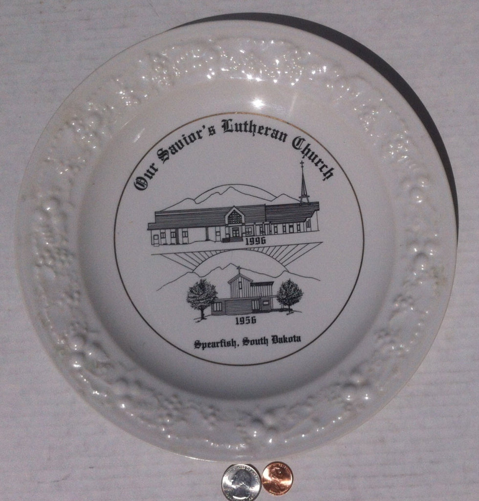 Vintage Church Plate, Our Savior's Luthern Church, 1956 to 1996, Spearfish, South Dakota, Souvenir Plate, Vintage Porcelain Plate, Religious