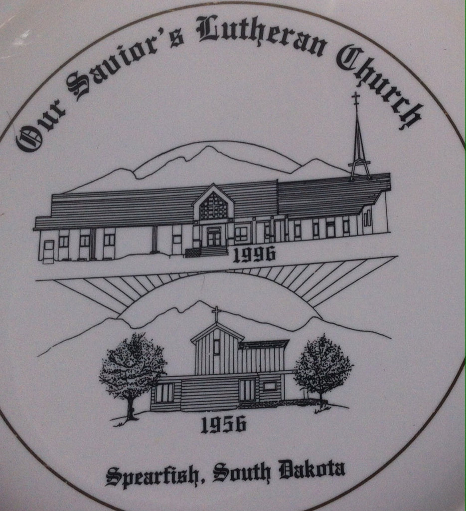 Vintage Church Plate, Our Savior's Luthern Church, 1956 to 1996, Spearfish, South Dakota, Souvenir Plate, Vintage Porcelain Plate, Religious