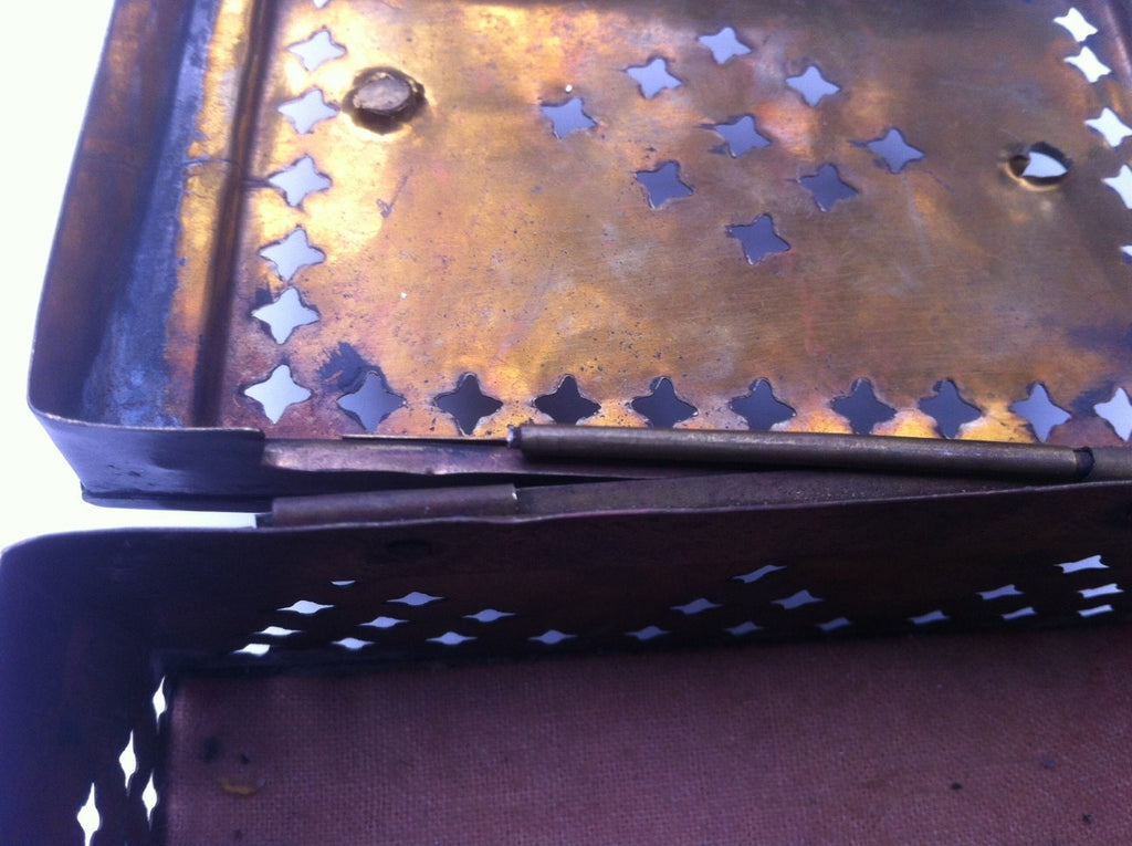 Vintage Brass Box, Patina or Shine it back up, 5 x 4 x 3 1/2 inches, Brass Metal Medieval Looking Box, Hand Made Brass Storage Box, Storage