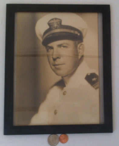 Vintage Navy Officer Picture, Black and White, Lieutenant Junior Grade, U.S. Navy, Portrait, Photography, Military Photo, Wall Decoration