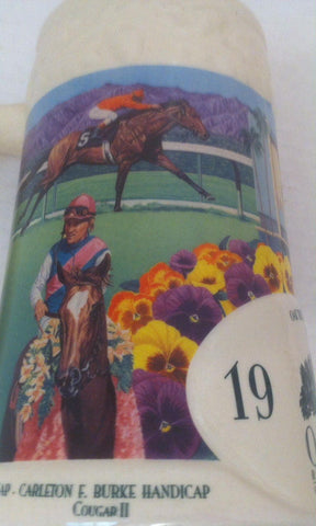 Vintage Horse Racing Beer Stein, Mug, Cup, 1998 Oak Tree Turf Championship, John Henery, Oak Tree Racing Association Stein, Shelf Display