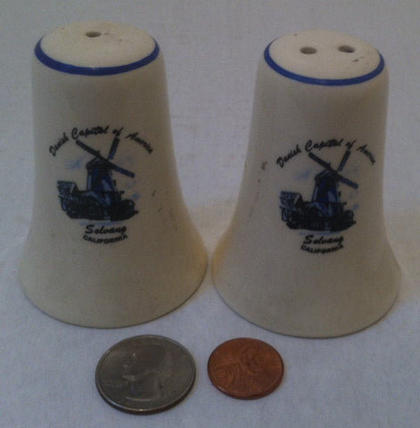 Vintage Salt and Pepper Shakers, Set of Vintage Salt & Pepper Shakers, Danish Capitol of America, Solvang California, Vintage Salt, Pepper