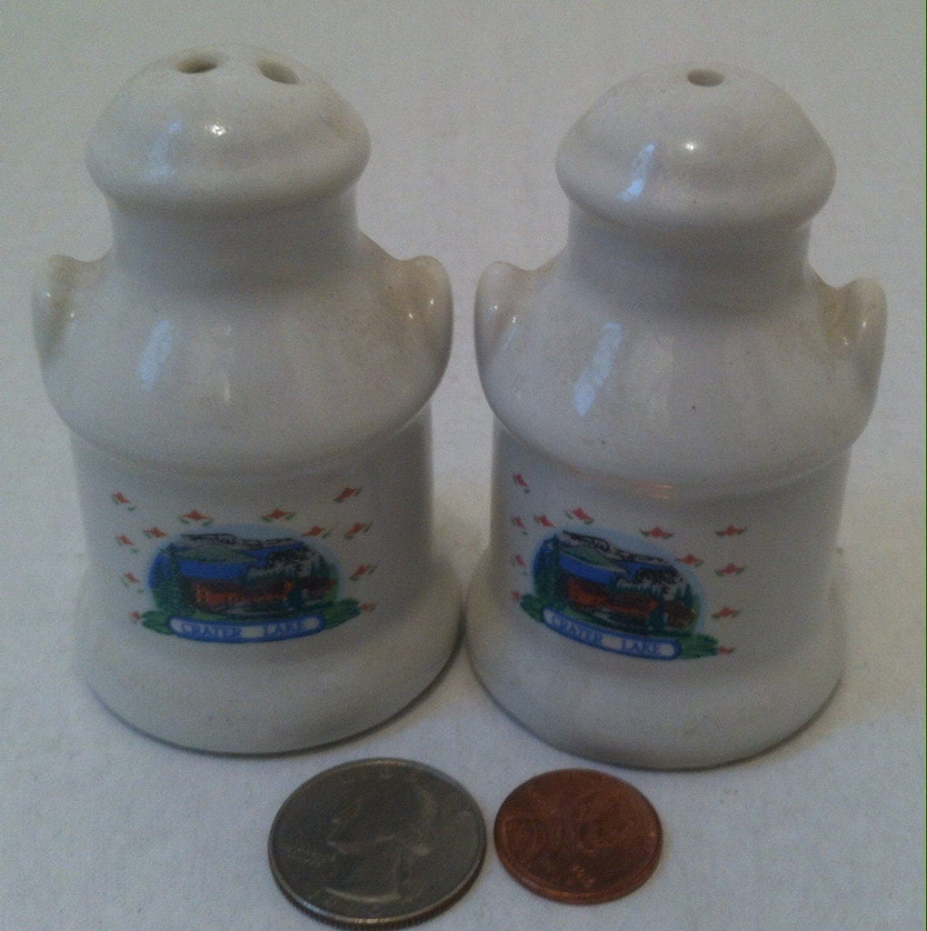 Vintage Salt and Pepper Shakers, Set of Vintage Salt & Pepper Shakers, Crater Lake, Old Fashioned Milk Can Design, Kitchen Decoration, Decor