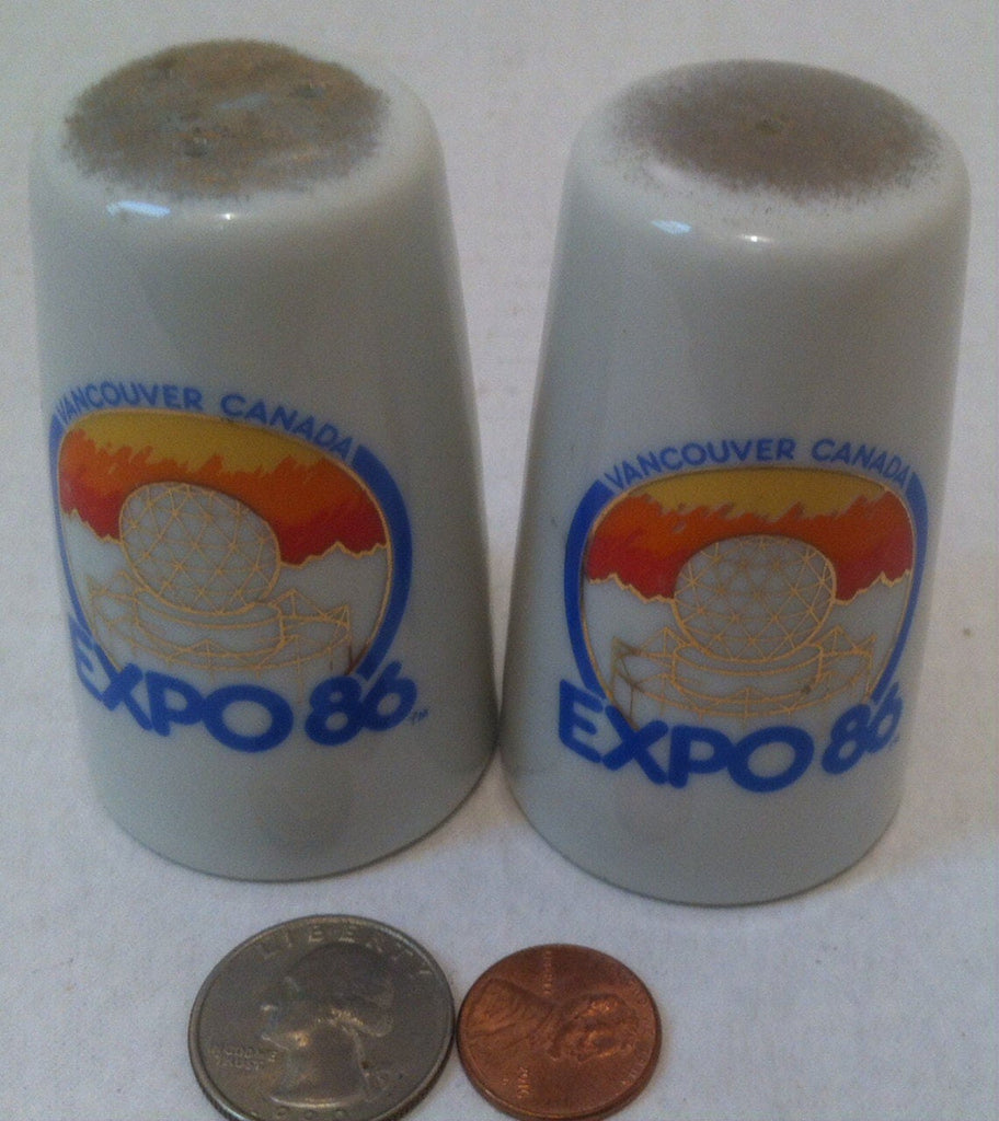Vintage Salt and Pepper Shakers, Set of Vintage Salt & Pepper Shakers, Vancouver Canada Expo 86, Canada Shakers