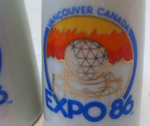 Vintage Salt and Pepper Shakers, Set of Vintage Salt & Pepper Shakers, Vancouver Canada Expo 86, Canada Shakers