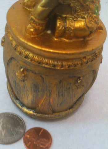 Vintage Elephant on a Barrel, Good Luck Charm, Symbol, 5 tall, Table Decor, Home Decor, Shelf Display