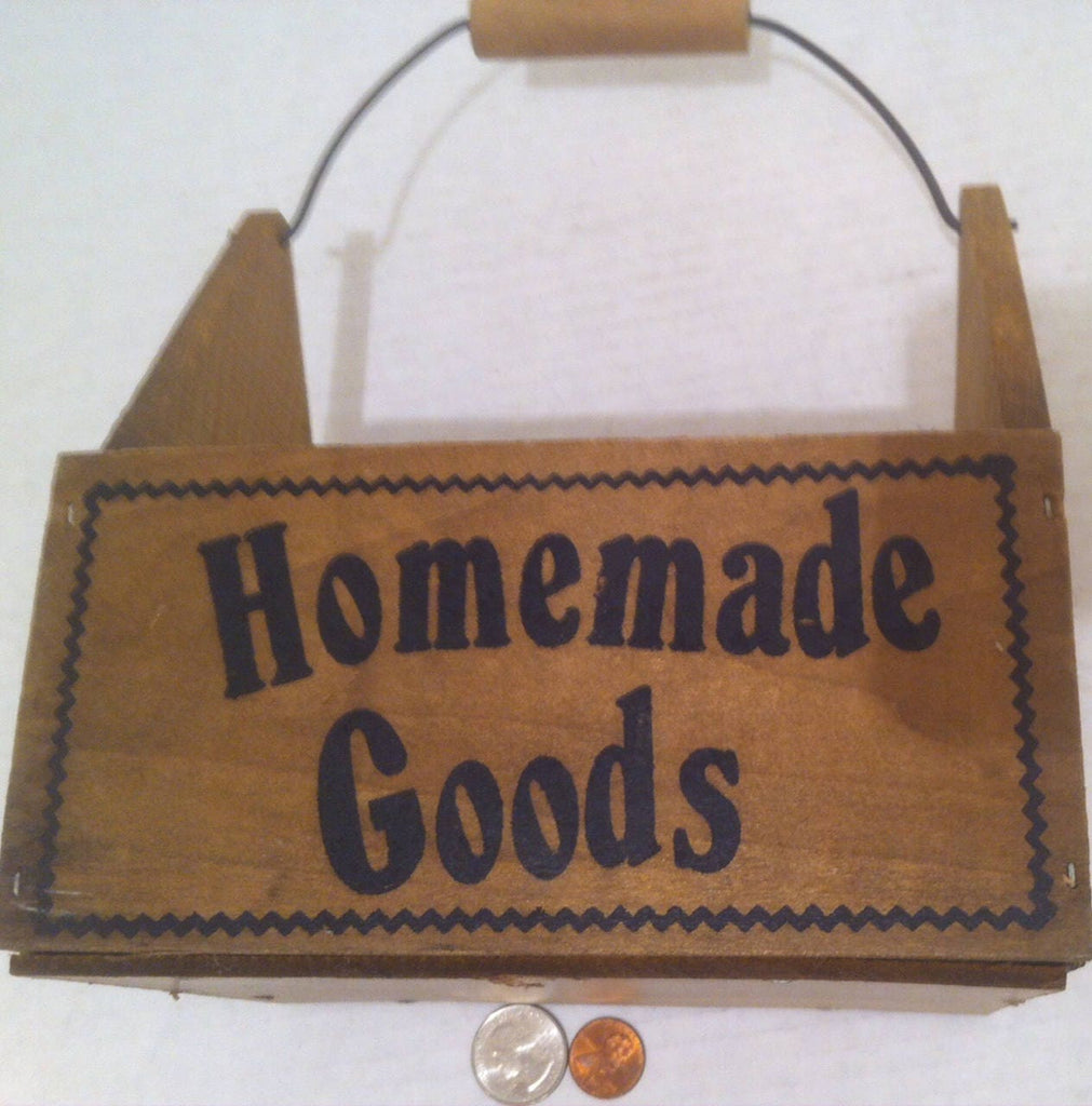 Vintage Wooden Box that Says "Homemade Goods" on Both Sides, 7 x 5 1/2 and 10" Tall, Point of Purchase Display, Farmers Market