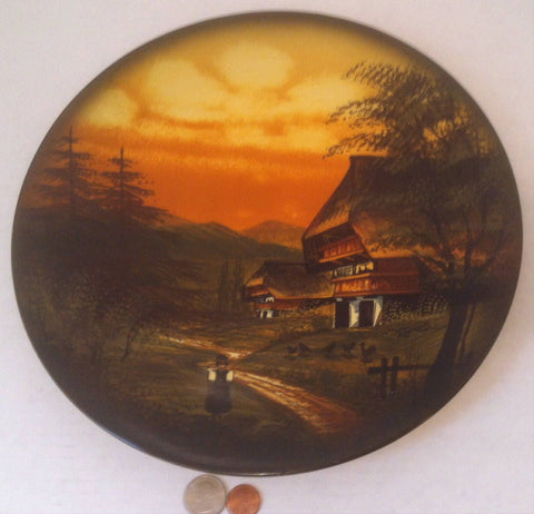 Vintage Collectible Plate, #1 Charger Plate, Made in Germany, Hand Painted, Artist Reiney, 12 inches wide, Shelf Decor, Home Decoration, Fun