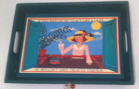 Vintage 1998 Little Bad Susie Serving Tray, Home Decor, Shelf Display, If God Wanted Me To Act Like A  Lady, He Wouldn't Have Created