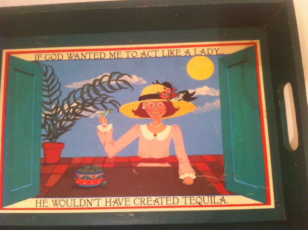 Vintage 1998 Little Bad Susie Serving Tray, Home Decor, Shelf Display, If God Wanted Me To Act Like A  Lady, He Wouldn't Have Created