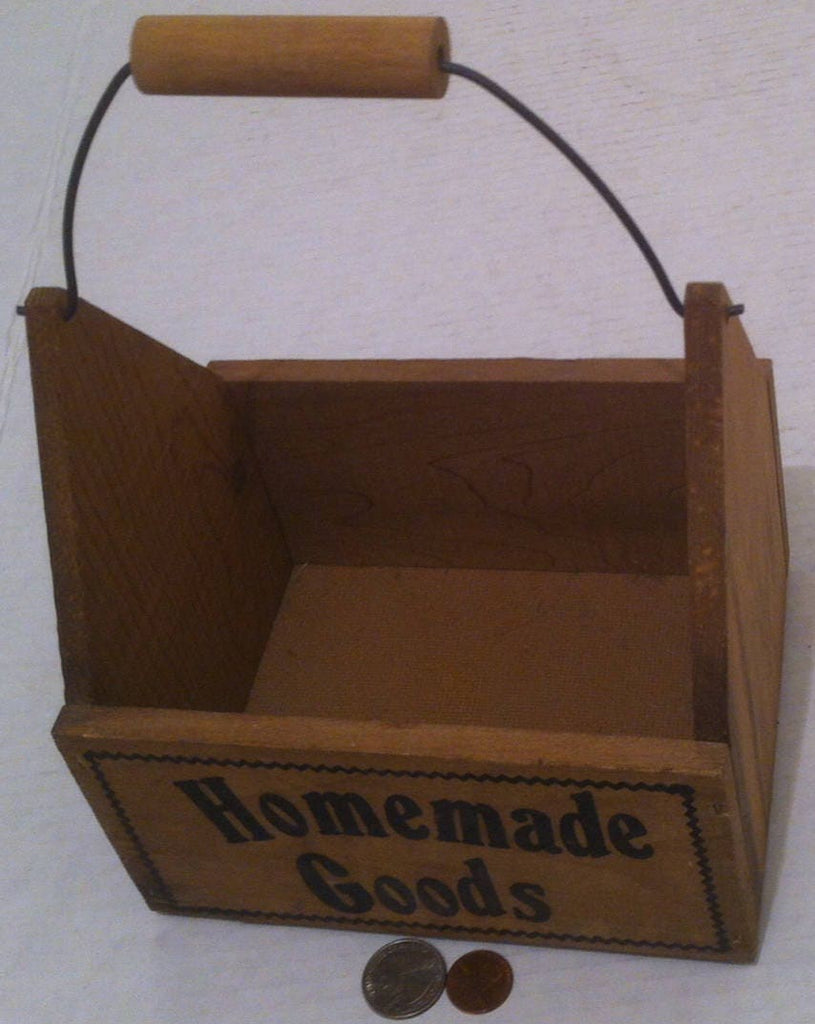 Vintage Wooden Box that Says "Homemade Goods" on Both Sides, 7 x 5 1/2 and 10" Tall, Point of Purchase Display, Farmers Market