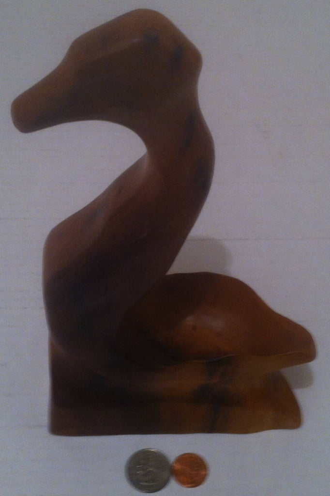 Vintage Wooden Statue, Hand Crafted Swan, Duck, Mallard, 10 1/2" Tall, Quality Hardwood, Dish, Bowl, Made in Oregon, Quality Statue