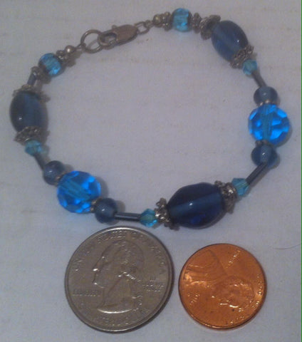 Vintage Blue Ladies Bracelet, Womens Bracelet, Girls Bracelet, Jewelry