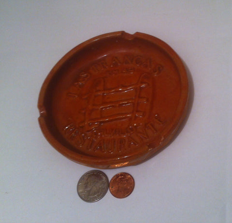 Vintage Ashtray, Made in Mexico, Las Trancas Restaurante, Cigarette Ashtray, Cigar Ashtray, Home Decor, Tobacco Accessory, Quality Nice