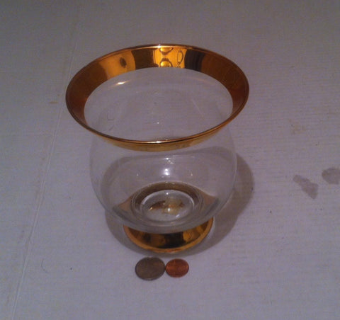 Vintage Gold and Glass Container, Made in Italy, Crate & Barrel, Shelf Display, Home Decor, Vintage Quality Glass